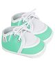 Neska Moda Cotton Colour Blocked Lace Up Booties -Green