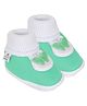 Neska Moda Butterfly Applique & Frill Detailed Booties - Green