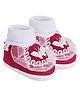 Neska Moda Butterfly Applique & Frill Detailed Booties - Maroon