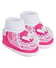 Neska Moda Butterfly Applique & Frill Detailed Booties - Pink