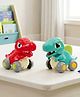 Play Nation Push & Go Dino Cars for Toddlers Pack of 2-Blue & Red| Bright Colors & Safe Design| Smooth Rolling Wheels| 3 Years+| Motor Skill & Sensory Development| BIS Certified| Gifting Option