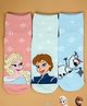Yellow Bee Cotton Knit Pack Of 3 Disney Frozen Featuring Elsa Anna & Olaf Designed Socks - Multi Colour