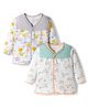 OHMS Single Jersey Knit Full Sleeves Frocks With Lion & Floral Print Pack of 2 - Green & Grey
