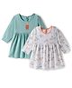 OHMS Single Jersey Knit Full Sleeves Frocks With Heart & Teddy Bear Print Pack of 2 - Multicolor