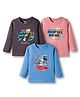 OHMS Single Jersey Knit Full Sleeves T-Shirt With Inspire More Print Pack Of 3 - Blue Pink & Grey