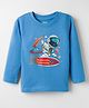 OHMS Single Jersey Knit Full Sleeves T-Shirt With Space Theme Print - Blue