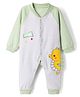 Child World Interlock Knit Full Raglan Sleeves Romper With Seahorse Print - Olive Green