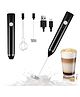 YAMAMA Electric Stainless Steel Milk Frother And Coffee Whisker Stainless Steel Spring Mixi Egg/Lassi/Butter Milk Maker/Mixer Hand Blender USB Rechargeable Milk Frother, 2 Whisks for Coffee, Egg Mix