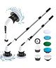 YAMAMA Electric Cleaning Brush | Power Scrubber with Replaceable Brush Heads, Dual Speed, Rechargeable Battery & Extendable Handle | Multi-Surface Bathroom, Tile, Kitchen & Floor Cleaner - Multicolor