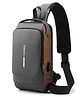 YAMAMA Waterproof Anti-theft Crossbody Bag With Password Zipper Lock & USB Charging Port, Men's Shoulder Chest Daypack Bag Travel Hiking Sling Backpack - Color May Vary