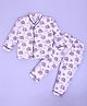 Hrit Cotton Woven Full Sleeves Elephant Printed Coordinating Night Suit Set - White