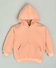Hrit Cotton Fleece Knit Full Sleeves Solid Light Winter Hooded Sweatshirt - Pink