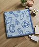 Hrit Cotton Woven Sports Theme Designed Bath Towel - Blue