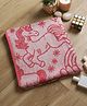 Hrit Cotton Woven Unicorn Designed Bath Towel - Pink