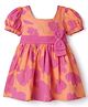 ToffyHouse Cotton Woven One Piece Dress Half Sleeves Pink 9-12 Months