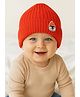 Sportking Knit Penguin Patch Detailed Beanie Cap - Orange - Circumference 33 Cms