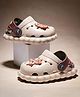 asian Teddy Bear Applique Detailed Slingback Perforated Clogs - Beige Mouse