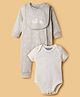 Kookie Kids Interlock Knit Full Sleeves Romper & Onesie with Bib Mushroom Print - Multicolor