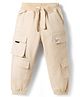 Babyhug Twill Lycra Woven Full Length with Stretch Solid Colour  Trousers - Beige