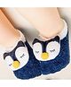 Neska Moda Knit Bird Applique Detailed Socks - Navy Blue & White