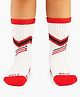 Neska Moda Knit Abstract Printed Mid Calf Socks - White & Red