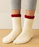 Neska Moda Knit Colour Blocked Mid Calf Socks - White