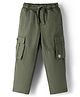 Babyhug 100% Cotton Woven Full Length Solid Trouser With Cargo Pockets - Olive Green