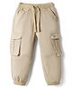 Babyhug Twill Lycra Woven Full Length Cut N Sew Trouser With Cargo Pockets - Khaki