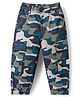 Babyhug Twill Lycra Woven Full Length Camouflage Printed Trouser with Cargo Pocket - Blue