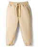 Babyhug Poplin Cotton Woven Full Length Trouser Pants with Patch & Pockets - Beige