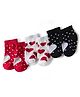 Doodle Poodle Cotton Knit Ankle Length Socks with Heart Design Pack of 3 - Navy Blue White & Red