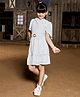 Tiny Girl Woven Bell Sleeves  Striped Dress - Blue