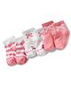 Doodle Poodle Cotton Knit Ankle Length Socks with Bow Design & Stripes Pack of 3 - Pink & White