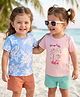 Honeyhap Premium 100% Cotton Knit With Bio Finish Half Sleeves T-Shirts With Tree & Floral Print Pack of 2 - Bright White & Tender Touch