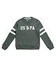 US Polo Assn Knit Full Sleeves Sweatshirt With Logo Print - Olive Green