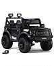 Babyhug POBO Battery Operated Ride on Jeep with Music & LED Lights - Black| Rechargeable Battery| Openable Doors| Built-in Music & AUX|Remote Control|Easy to Assemble| Forward Reverse & Swing Function
