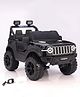 Babyhug Battery Operated Ride on Jeep with Music & LED Lights Rechargeable Battery Openable Doors Built-in Music & AUX Self & Remote Control Easy to Assemble Forward & Reverse Movement- Black