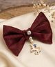 Funkrafts Velvet Bow Detailed & Unicorn Embellished Hairclip - Maroon