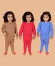 MoMaa Cotton Blend Knit Pack Of 3 Full Sleeves Striped Thermal Set - Multi Colour