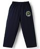Tango Single Jersey Knit Full Length Lounge Pant with Fearless Motorcycle Club Text Print - Navy Blue