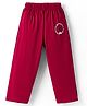 Tango Single Jersey Knit Full Length Lounge Pant with Fearless Motorcycle Club Text Print - Red