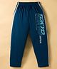 Taeko Single Jersey Knit Full Length Lounge Pant with Text Print - Teal Blue