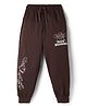 Taeko Single Jersey Knit Full Length Jogger Fit Lounge Pant with Text Print - Brown