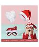 Puchku Christmas set of 3 christmas google beard Hat combo - Red