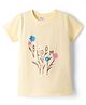Tango Single Jersey Knit Half Sleeves Floral Printed T-Shirt - Yellow