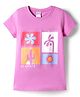 Tango Single Jersey Knit Half Sleeves T-Shirt with Tropical Theme Print - Purple