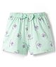 Tango Single Jersey Knit Knee Length Shorts with Butterfly Print - Sea Green