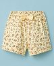 Tango Single Jersey Knit Knee Length Floral Printed Shorts With Bow Applique - Yellow