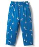 Tango Single Jersey Knit Floral Printed Three Fourth Leggings - Blue
