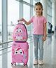 Babyhug Kids Travel Trolley Suitcase 18 inch with Wheels & Backpack 15 inch Set Shock-Resistant Shell Telescopic Handle Water-Resistant| Smooth Wheels Lightweight Carry-On Easy Zipper Closure - Pink